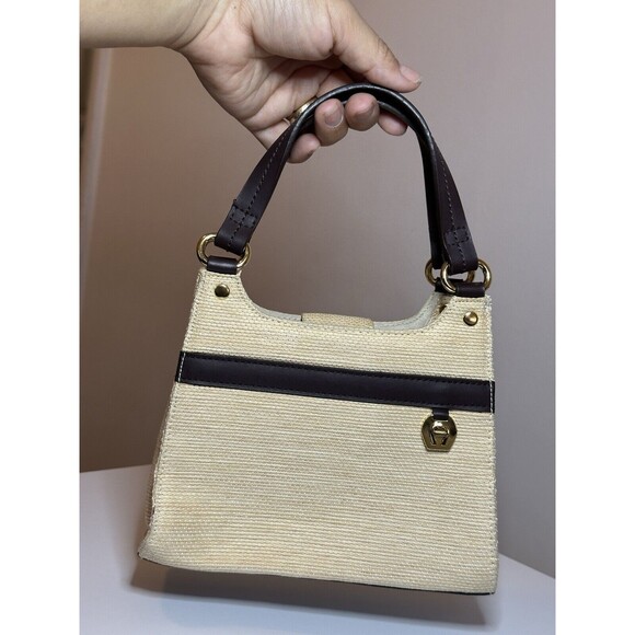 Vintage Etienne Aigner Handbag Paper Straw Handmade Trim Small Boho - Picture 12 of 16